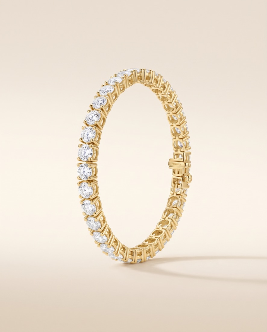 Pulsera tennis de diamantes en oro amarillo